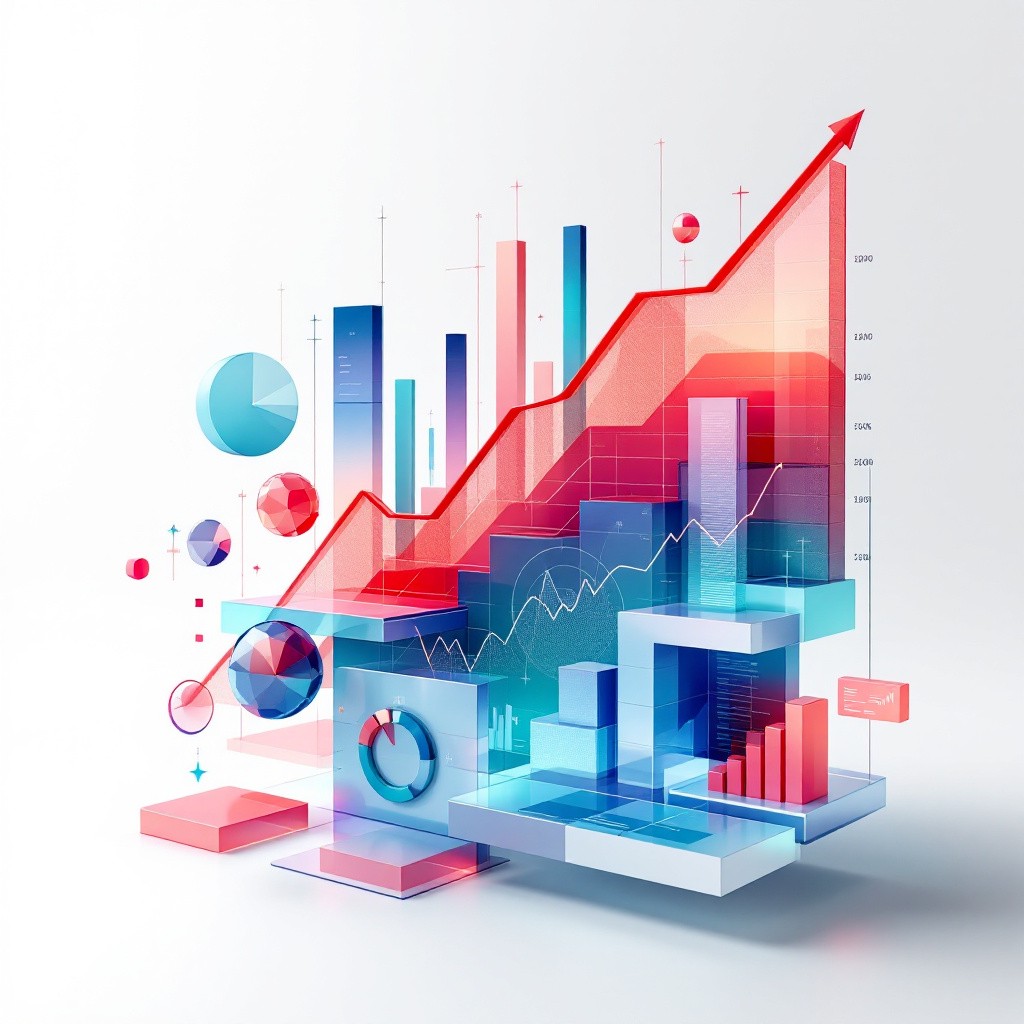 Abstract representation of financial growth and investment charts